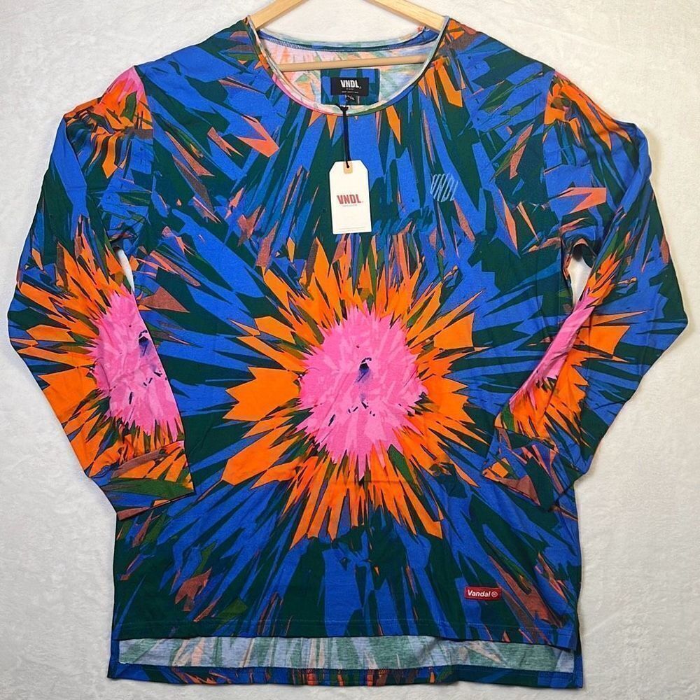 Vandal Collective long sleeve multi colored‎ sunrise woven shirt-NWT-X-Large